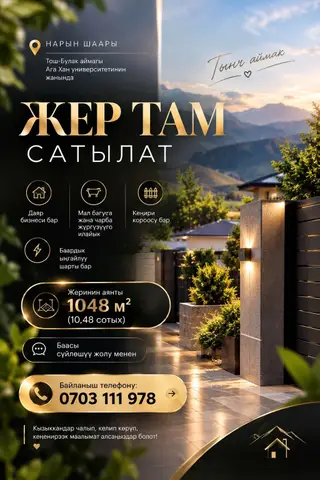 6 комнат и более, 1048 м², 1048 соток, Нарын