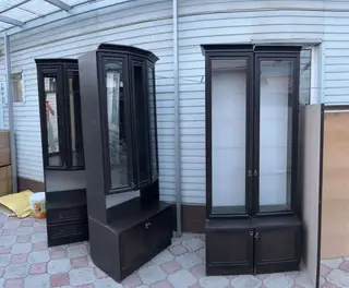 Гарнитур для зала, Б/у, Шкаф, ДСП, Платная доставка, цвет - Коричневый
