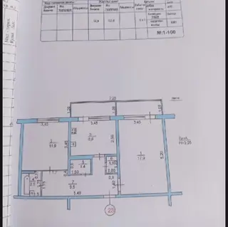 2 комнаты, 53 м², Средний Джал 105 серия, 8 этаж, Требуется ремонт