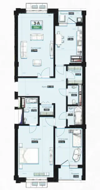 3 комнаты, 96 м², Асанбай мкр Элитка, 2 этаж, ПСО (под самоотделку)