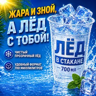 Стаканы со льдом и трубочкой