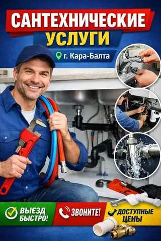 Сантехнические услуги в Кара-Балте, срочный выезд