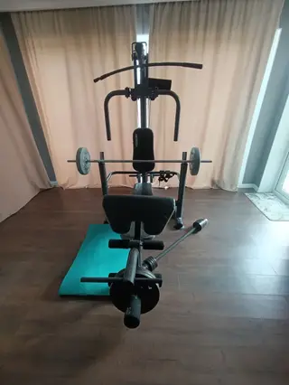 Многофункциональный домашний тренажёрный комплекс + штанга и блины